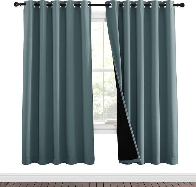 NICETOWN 100% Blackout Window Curtain Panels, Cold and Full Light Blocking - Image 2