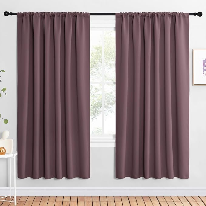 NICETOWN 2 Panels Blackout Curtains, Rod Pocket Window Curtains Room Darkning by NICETOWN