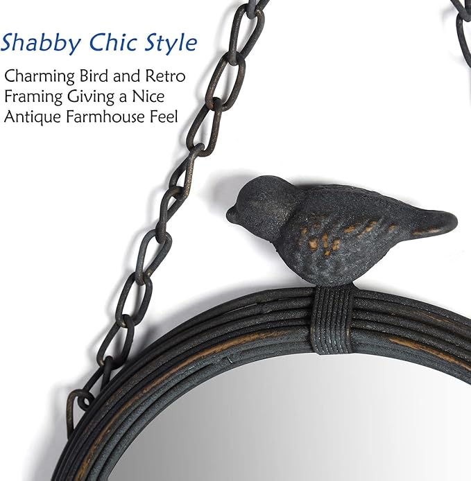 NIKKY HOME Shabby Chic Small Wall Mirrors Decor Decorative Metal Framed Hanging - Image 5