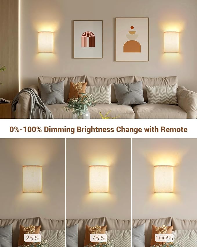 FINCMY Battery Operated Wall Sconces Set of Two, 18 RGB Colors Stick on Wall - Image 7