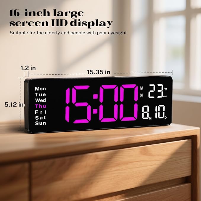 Digital Clock Large Display, Led Big Wall Clocks - Image 2