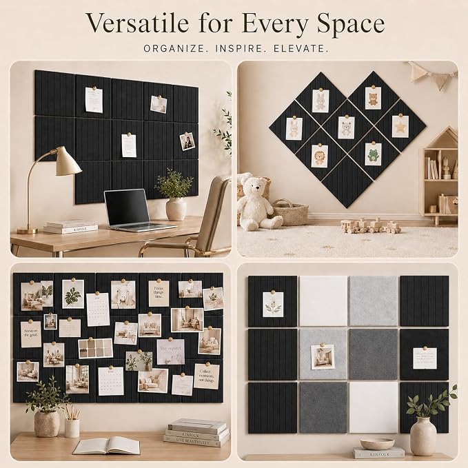 Large Cork Boards for Walls – 36 x 24 Self Adhesive Felt Wall Tiles - Image 6