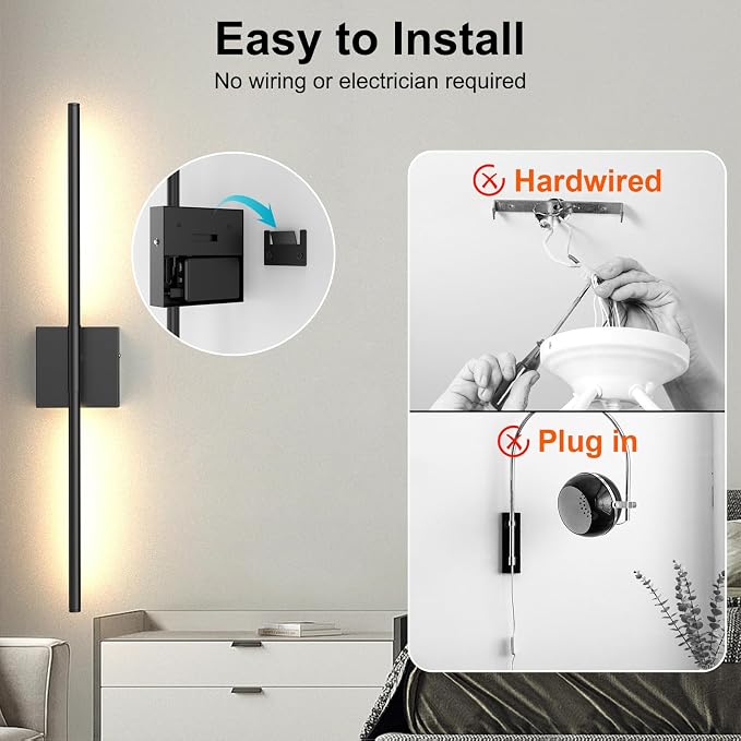 Tartek Battery Operated Wall Sconces Set of Two, Rechargeable Wall Lights - Image 7