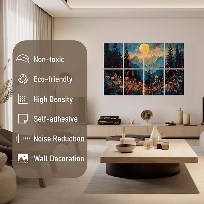 FurnoFlexArt Acoustic Panels Tiles Decorative Room Sound Proof Foam Absorbing - Image 3