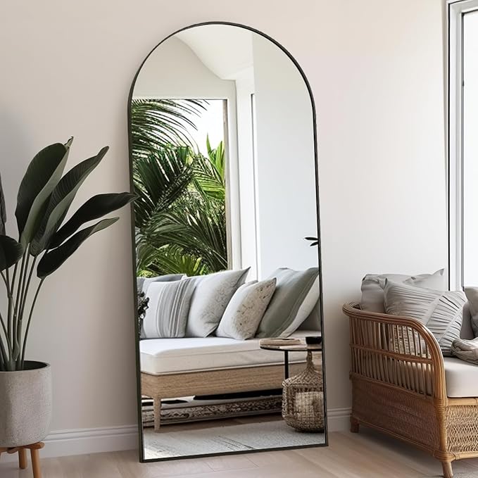 Rowjut Floor Full Length Mirror, Arched Mirrors Full Length 71"x30" by Rowjut