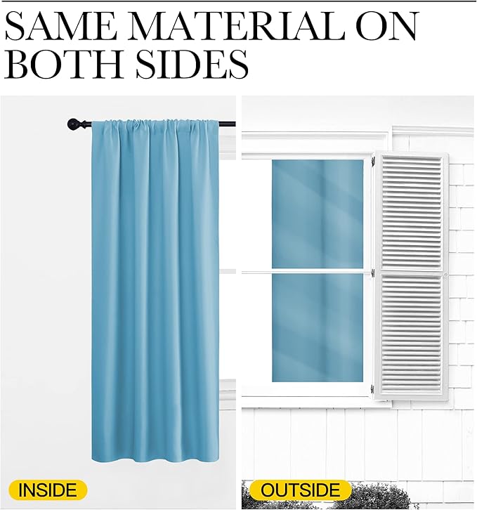 NICETOWN Kitchen Window Blackout Curtain Panels - Image 6