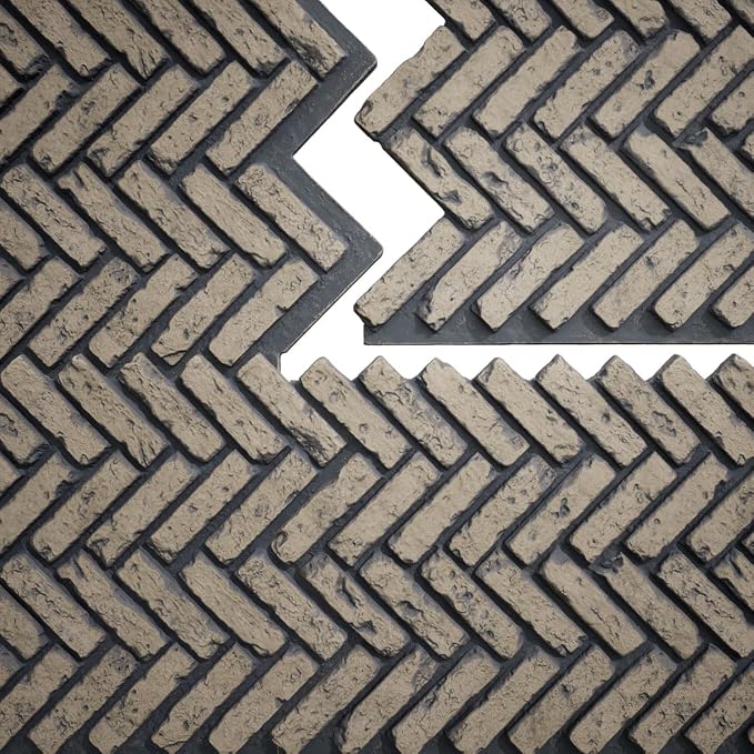 EverStone Herringbone Faux Brick Panel, 46 1/2"W x 25 1/4"H x 1"D, Ash Color - Image 9