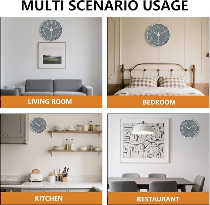 Silent Wall Clocks Battery Operated 8 Inch, Analog Wall Clock - Image 7