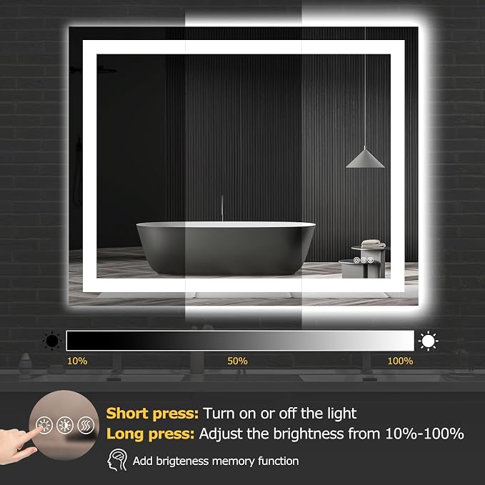 Hivone 40X32 LED Bathroom Mirror - Image 5
