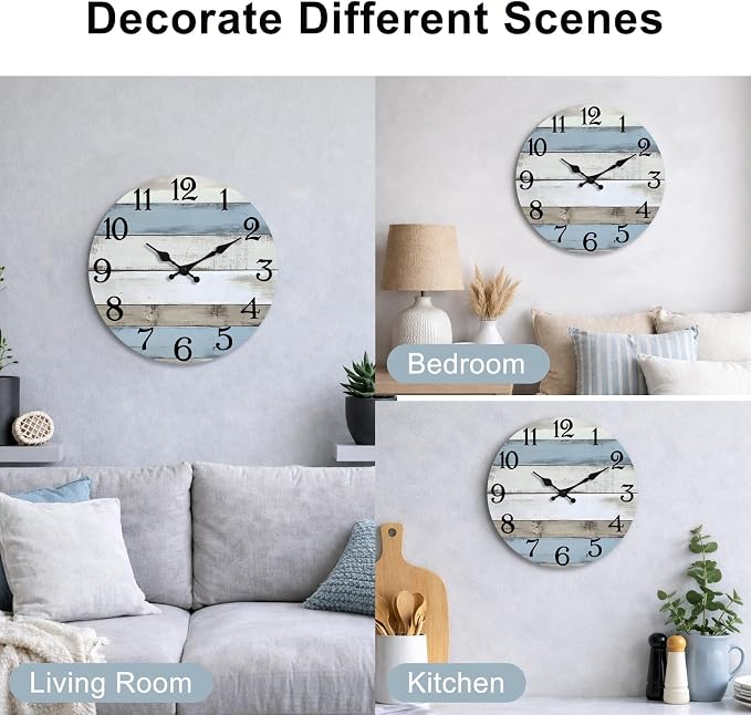 JoFomp 12 Inch Wall Clocks Battery Operated, Silent Wall Clock Non Ticking - Image 4