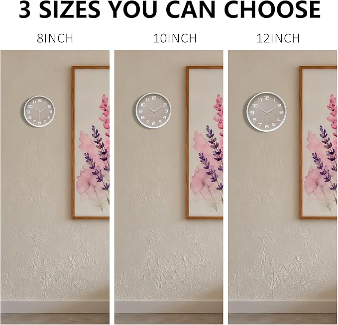 8 Inch Modern Wall Clocks Battery Operated - Image 9