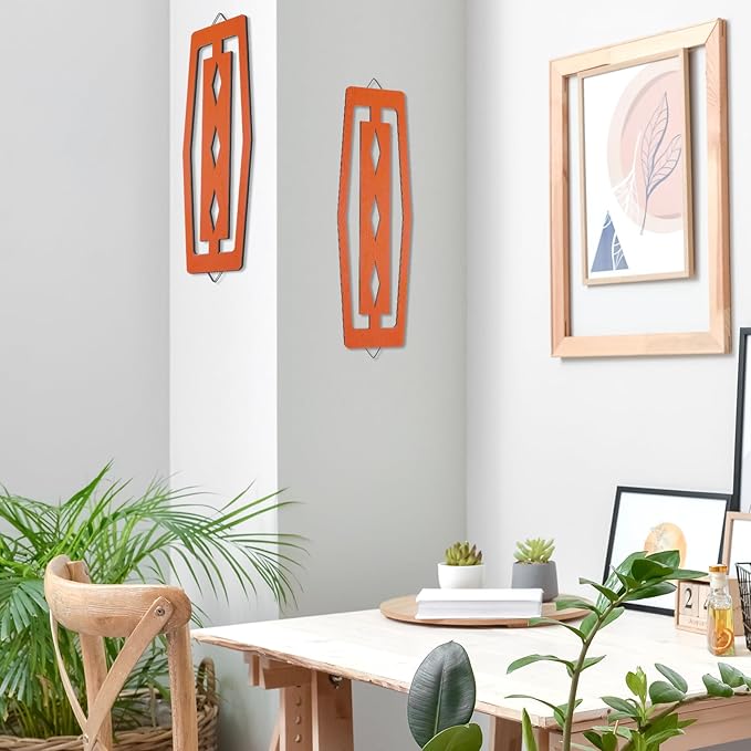 CroBlissful 2 Pcs Modern Mid Century Wall Art Wood Mid Century Elegance Decor - Image 6