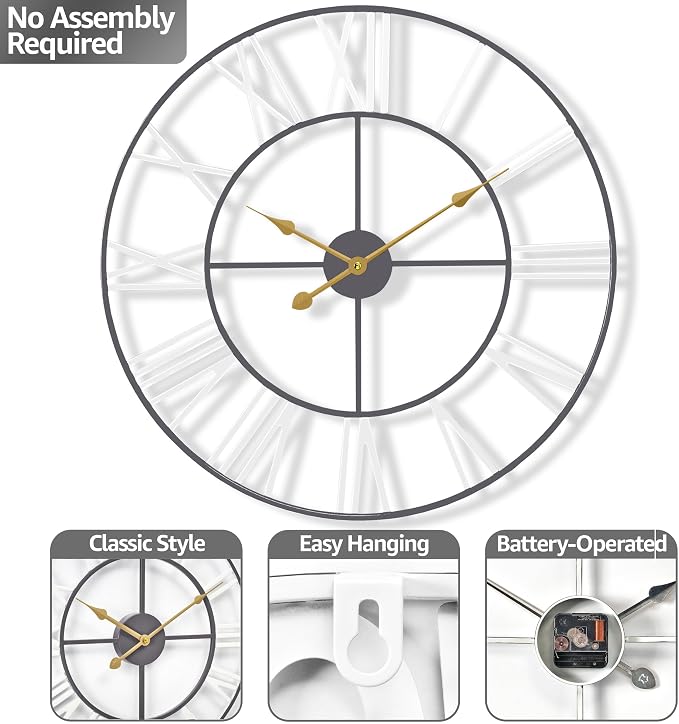 Sorbus Large Wall Clock for Living Room Decor - Image 4