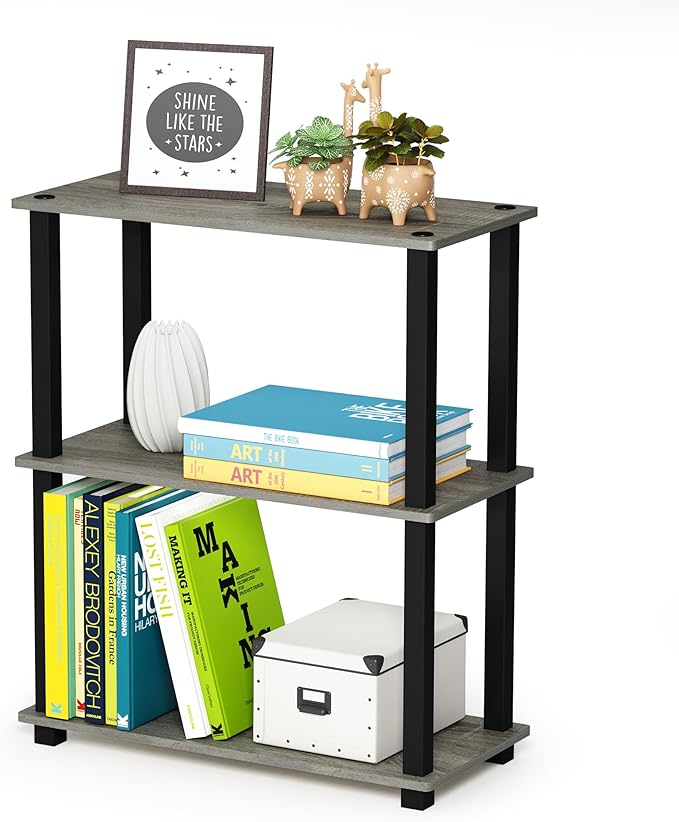 Furinno TURN-S-TUBE Storage Shelves, 3-Tier Book Shelf, Corner Shelf, Toolless by Furinno-FitsYourSpaceFitsYourBudget