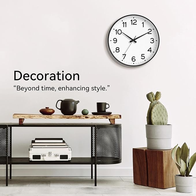 Roymnie Wall Clock 12 Inch Silent Wall Clocks Battery Operated-Modern Non - Image 5