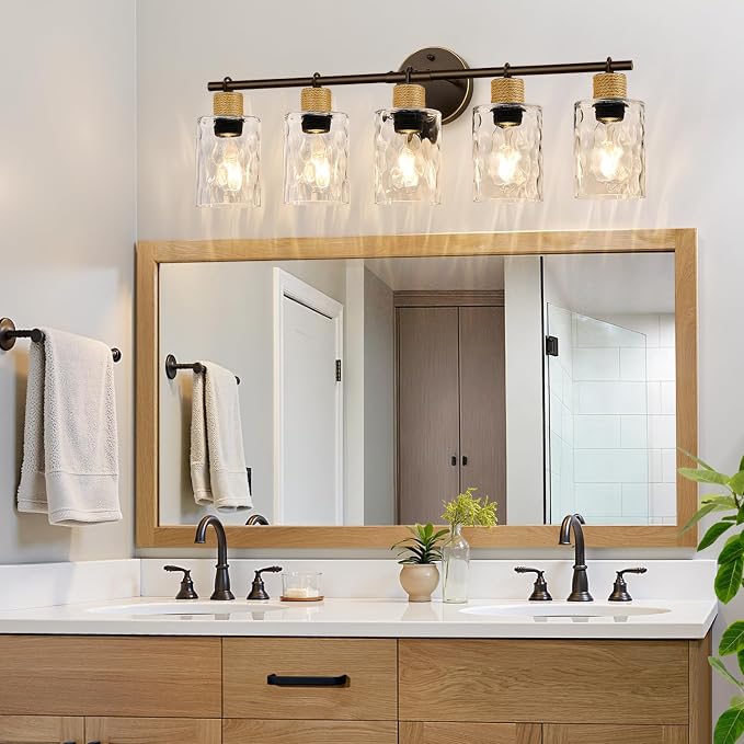 MOKATNG Bathroom Light Fixtures, 5-Light Coastal Vanity Lights - Image 4