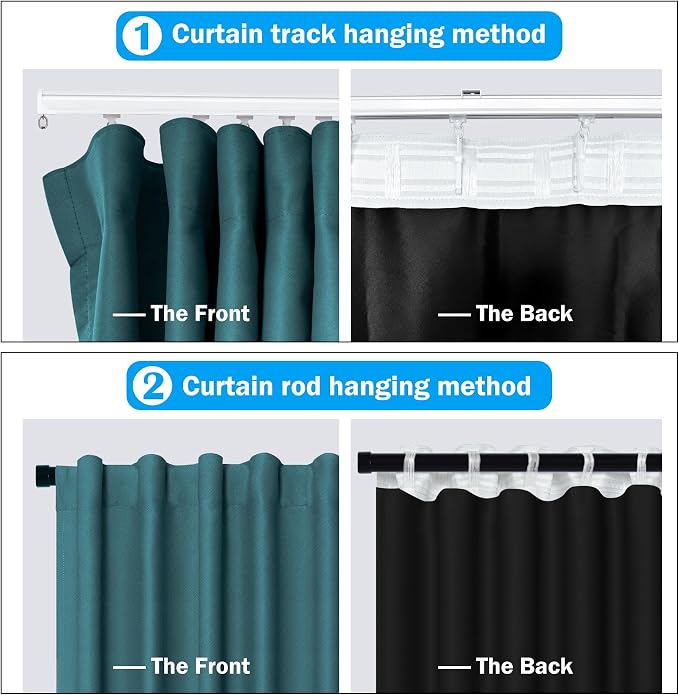 MaKefeile Room Divider Curtains Total Blackout Privacy Curtain Panel Room - Image 2