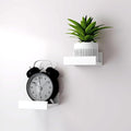 Small White Floating Shelves for Wall Decor, Wall Mounted Wood Shelf for Bedroom by Unknown