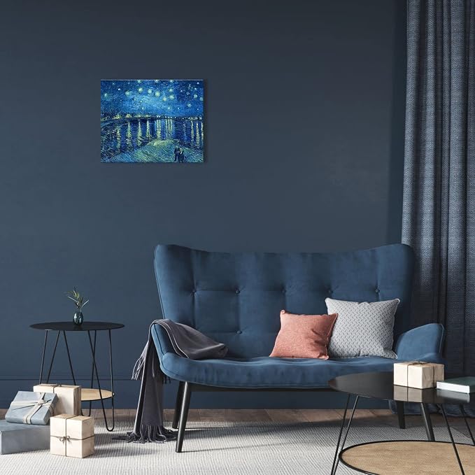 1 KINGO Van Gogh Canvas Wall Art: Starry Night over the Rhône Oil Painting - Image 5