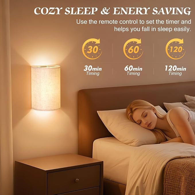 OCATO Battery Operated Wall Sconce: Wireless Wall Sconces Set of Two Magnetic - Image 7