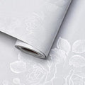 White Wallpaper Silk Embossed Floral White Contact Paper by VisitTheLativo