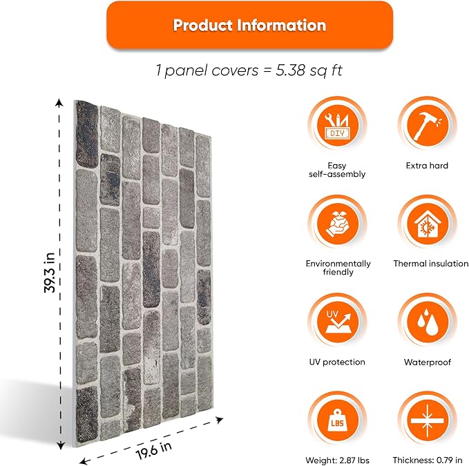 IZODEKOR 3D Wall Panels Brick Effect - Image 3
