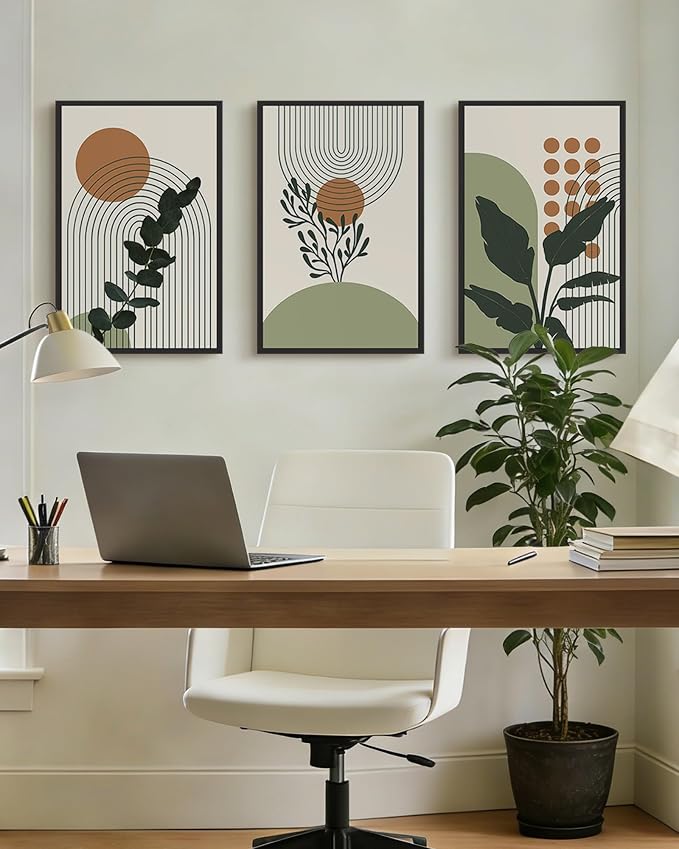 PHOPAGO Boho Plant Wall Art Green Botanical Bohemain Framed Wall Printing - Image 7