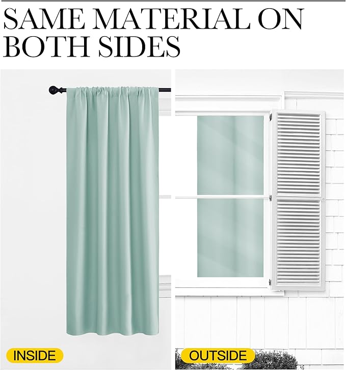 NICETOWN Window Curtains Blackout Drapes, Aqua Blue, 1 Pair, 52 by 72-Inch - Image 5