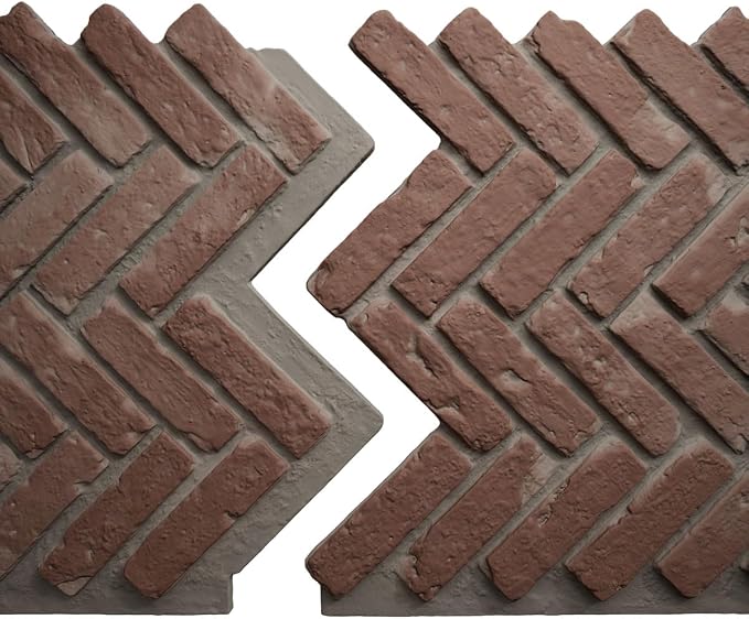 EverStone Herringbone Faux Brick Panel, 46 1/2"W x 25 1/4"H x 1"D, Old Chicago - Image 8