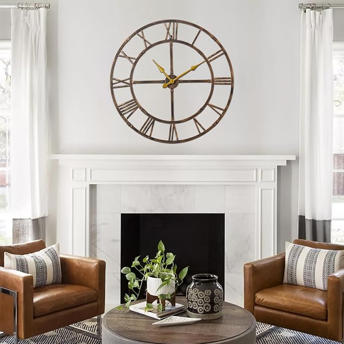 32 Inch Large Wall Clock for Living Room Decor – Easy-Assembly Silent - Image 3