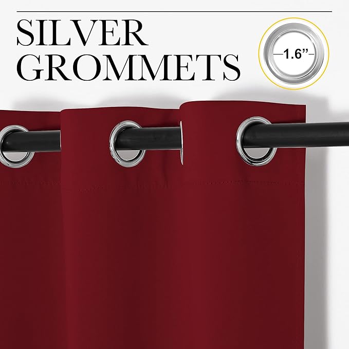 NICETOWN Christmas Window Curtains Blackout Drapes, Thermal Insulated Solid - Image 3