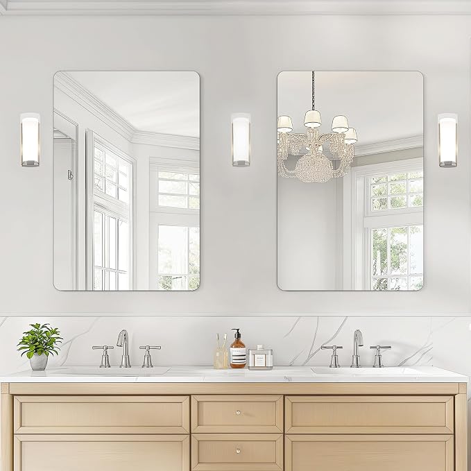 USHOWER 2-Pack Frameless Bathroom Mirrors - Image 7