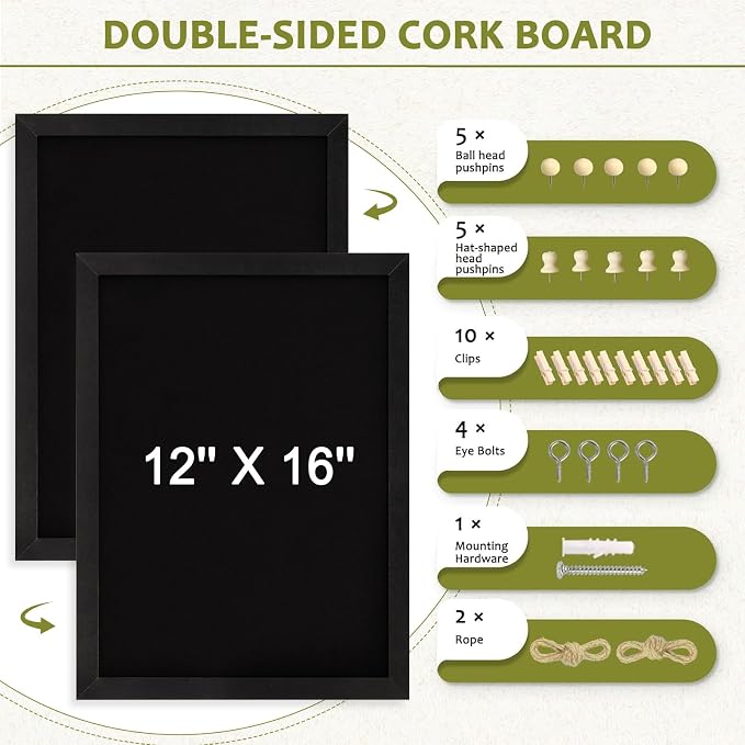 Double-Sided Black Cork Board - Image 2