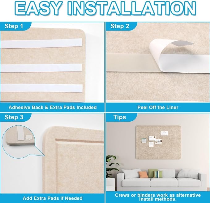 Large Felt Bulletin Board for Wall, Soft Felt Cork Board for Office, Home - Image 5
