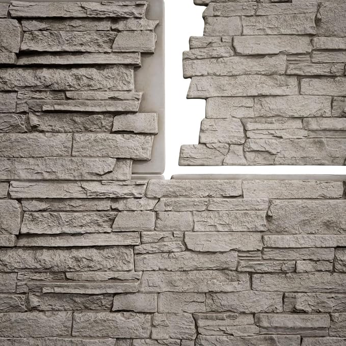 EverStone Acadia Ledge Faux Stone Panel, Desert Sand Color - Image 9
