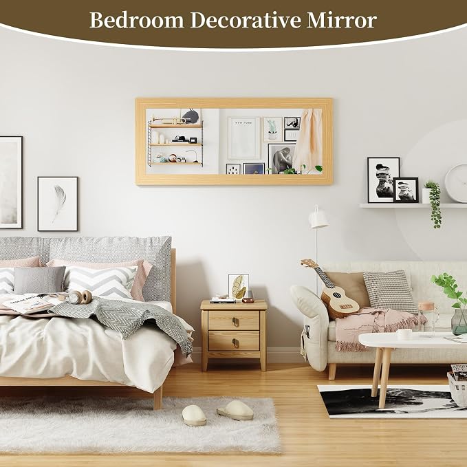 Syndra Modern Full Length Mirror Wood Frame, 56x20'' Large Floor Mirror - Image 8