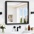24x24 Square Black Mirror, Bathroom Mirrors by WelcometoCIVENO