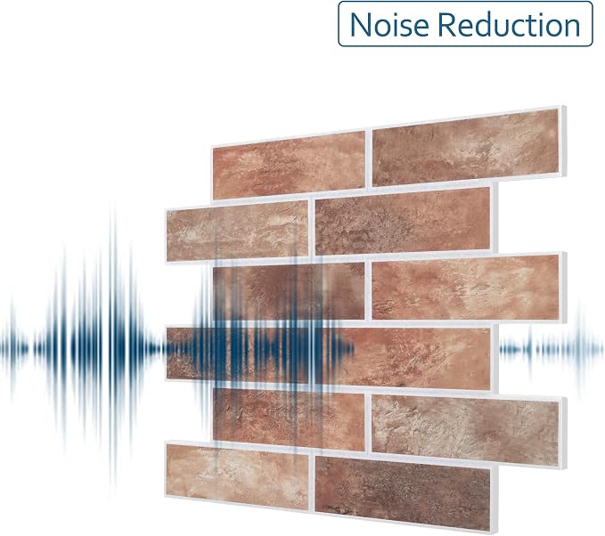8-Pack 3D Faux Brick Acoustic Wall Panels, 11.8" x 11.8" PET Soundproof & Noise - Image 4