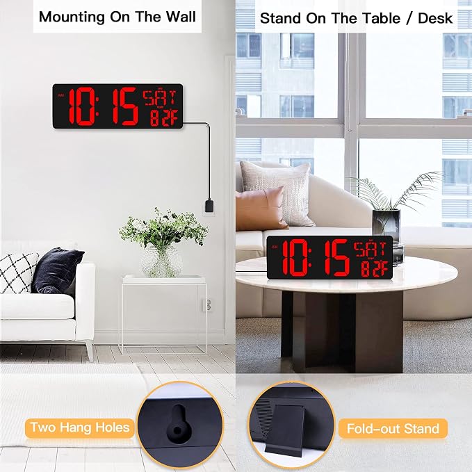XREXS Large Digital Wall Clock - Image 6