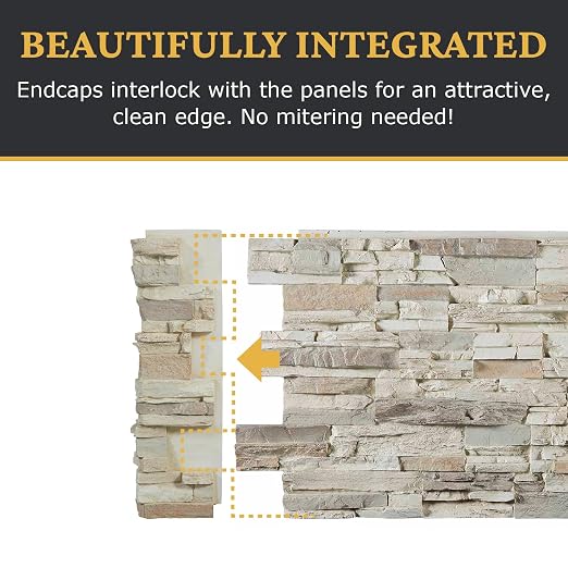 AZ Faux High-Density Polyurethane Faux Stone Interlocking Left Endcap - Image 7