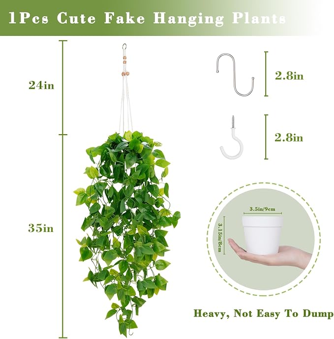 BLEUM CADE 1pcs Fake Hanging Plants Kit - Image 2