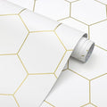 Gold Wallpaper Geometric Peel and Stick Wallpaper by Fiula