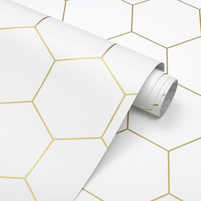 Gold Wallpaper Geometric Peel and Stick Wallpaper by Fiula