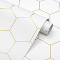 Gold Wallpaper Geometric Peel and Stick Wallpaper by Fiula