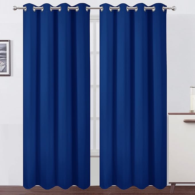 LEMOMO Blackout Curtains 66 x 95 inch/Royal Blue Curtains Set of 2 - Image 2