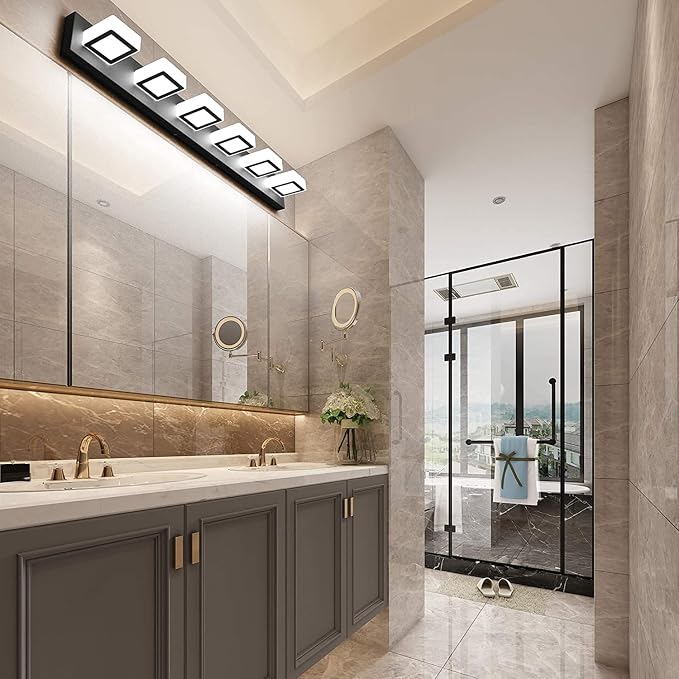 Ralbay Black Bathroom Lights Fixtures Dimmable 5 Color Temperature Black - Image 6