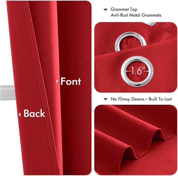 MIULEE Blackout Curtains for Bedroom Living Room 2 Panels, Thermal Insulated - Image 4