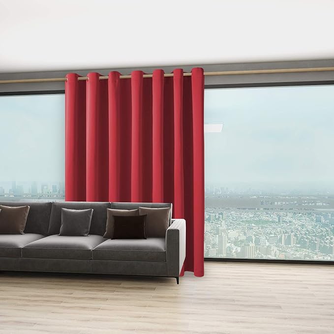BONZER Wide Room Divider Black Curtain Total Privacy Wall Room Darkening - Image 5