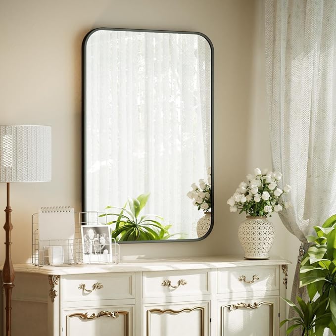 BEAUTYPEAK 20" x 28" Rectangular Aluminum Alloy Frame Wall Mounted Bathroom by BEAUTYPEAK