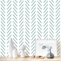 Erfoni Green and White Peel and Stick Wallpaper Herringbone Contact Paper by Erfoni